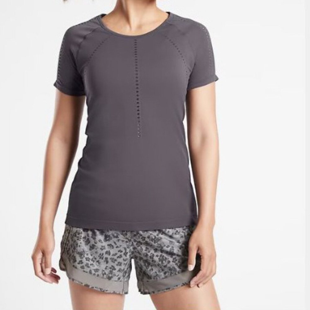 Athleta Foothill Seamless Tee Size Small Olive Green - Picture 3 of 8